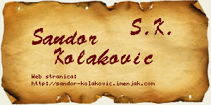Šandor Kolaković vizit kartica